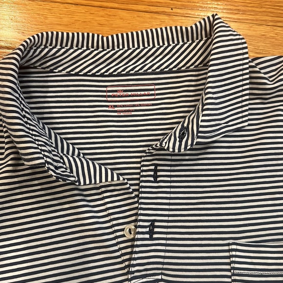 Peter Millar Men’s Navy & White Striped Golf Polo Size XL - Picture 4 of 8